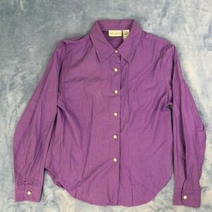 Kathy Ireland purple button up shirt women‎  Size M